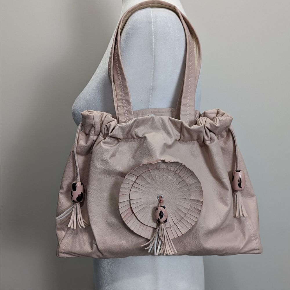 Vintage Handmade cream handbag 